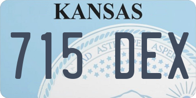 KS license plate 715DEX