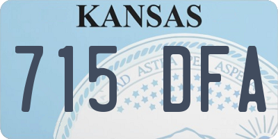 KS license plate 715DFA