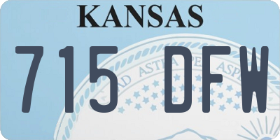 KS license plate 715DFW
