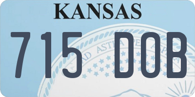 KS license plate 715DOB