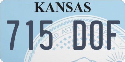 KS license plate 715DOF
