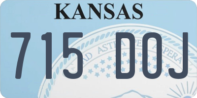 KS license plate 715DOJ