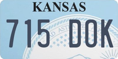 KS license plate 715DOK