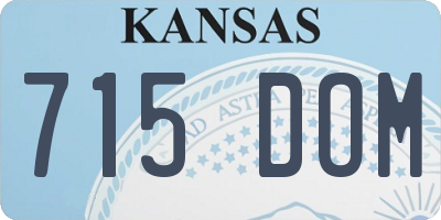KS license plate 715DOM