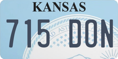 KS license plate 715DON