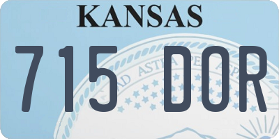 KS license plate 715DOR