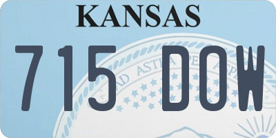 KS license plate 715DOW