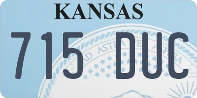 KS license plate 715DUC