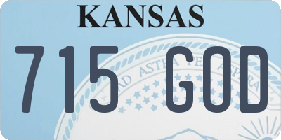 KS license plate 715GOD