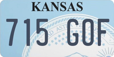 KS license plate 715GOF