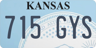 KS license plate 715GYS