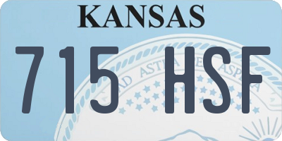 KS license plate 715HSF