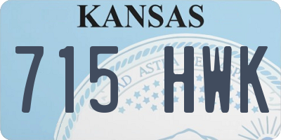 KS license plate 715HWK