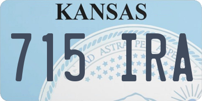 KS license plate 715IRA