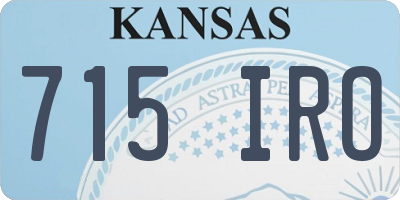KS license plate 715IRO