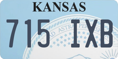 KS license plate 715IXB