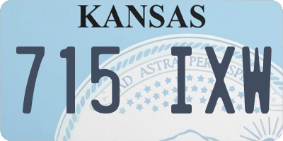 KS license plate 715IXW
