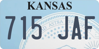 KS license plate 715JAF