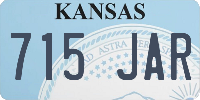KS license plate 715JAR
