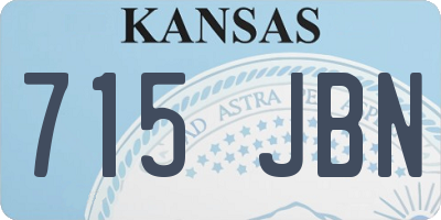 KS license plate 715JBN