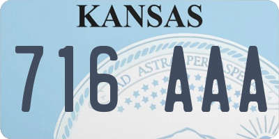 KS license plate 716AAA