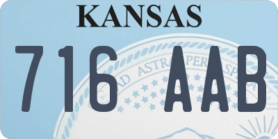 KS license plate 716AAB