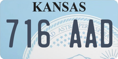 KS license plate 716AAD