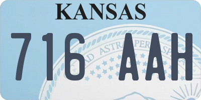 KS license plate 716AAH