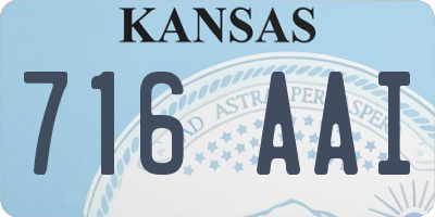 KS license plate 716AAI