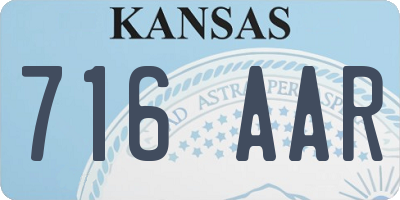 KS license plate 716AAR