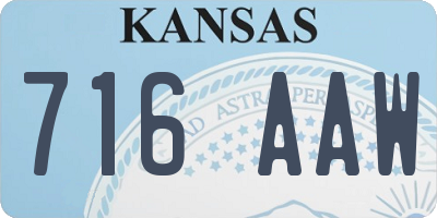 KS license plate 716AAW