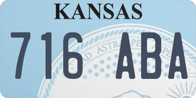 KS license plate 716ABA