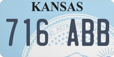 KS license plate 716ABB