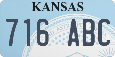 KS license plate 716ABC