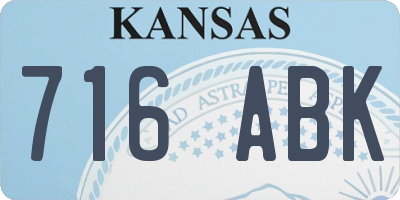 KS license plate 716ABK
