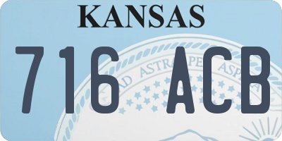 KS license plate 716ACB