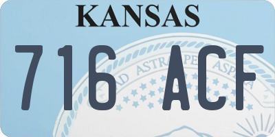 KS license plate 716ACF