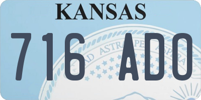 KS license plate 716ADO