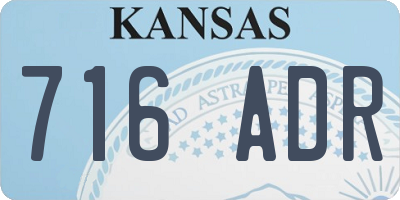 KS license plate 716ADR