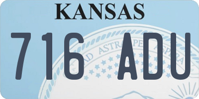 KS license plate 716ADU