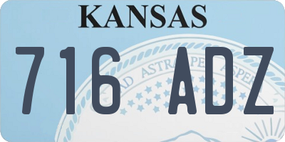 KS license plate 716ADZ