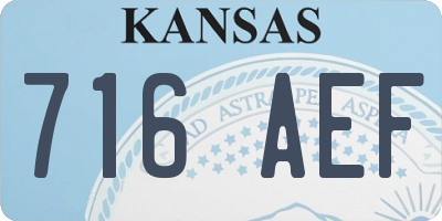 KS license plate 716AEF