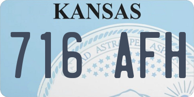 KS license plate 716AFH