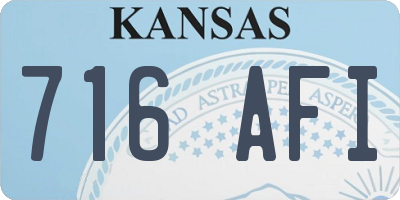 KS license plate 716AFI