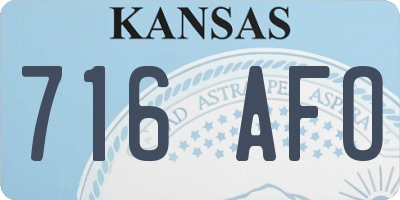 KS license plate 716AFO