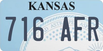 KS license plate 716AFR