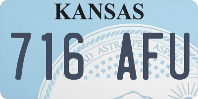 KS license plate 716AFU