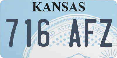 KS license plate 716AFZ