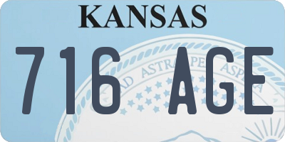 KS license plate 716AGE