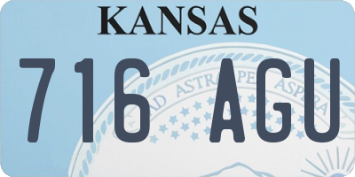 KS license plate 716AGU